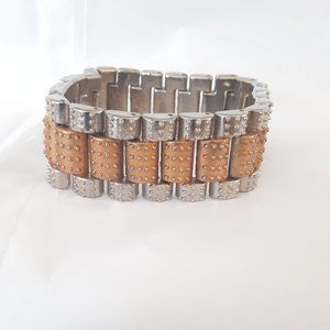 Vintage two tone chunky link bracelet